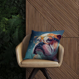 Warren Reed Designer Bulldog Splashart Outdoor Cushion 45Cm X 45Cm - thumbnail 2