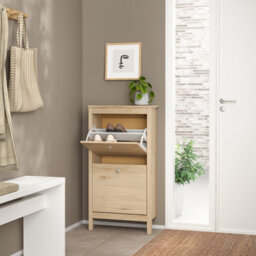 Furniture To Go Madrid Shoe Cabinet 2 Flap Doors In Jackson Hickory Oak - thumbnail 8