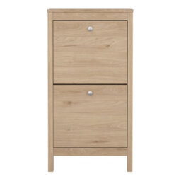 Furniture To Go Madrid Shoe Cabinet 2 Flap Doors In Jackson Hickory Oak - thumbnail 2