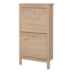 Furniture To Go Madrid Shoe Cabinet 2 Flap Doors In Jackson Hickory Oak - thumbnail 3