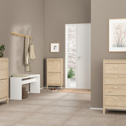 Furniture To Go Madrid Shoe Cabinet 2 Flap Doors In Jackson Hickory Oak - thumbnail 6