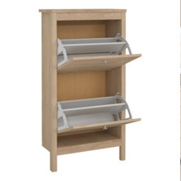 Furniture To Go Madrid Shoe Cabinet 2 Flap Doors In Jackson Hickory Oak - thumbnail 5