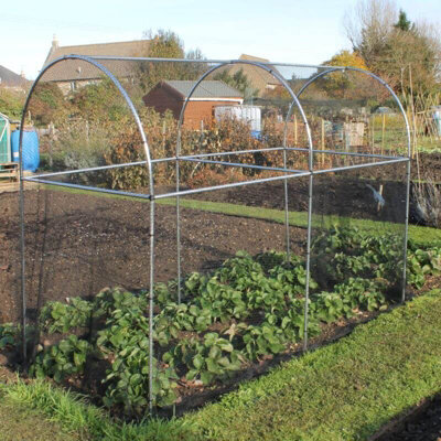 Gardening Naturally Domed Walk In Fruit Cage Black Bird Netting - 6M Long - image 1