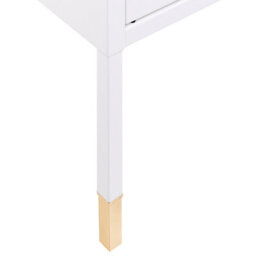 Wyld And Coco Novahome Bedside Table - Matt White Powder-Coated Steel, Mesh Door, Compact Nightstand (W45 X D35 X H51Cm) - thumbnail 8