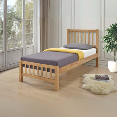 Reinforced Beds 3Ft Single Banham Bed - Oak Finish Incl. Trundle - image 1