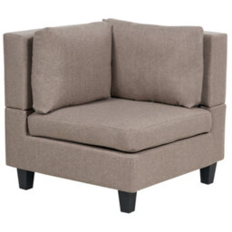 Beliani Modular U-Shape Sofa 5 Seater Unstad Fabric Brown - thumbnail 7