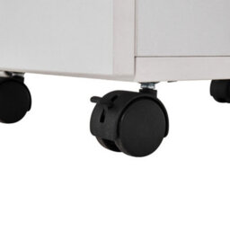Living And Home White Wooden Dressing Table Mirror Desk With 4 Castors And Dust Collector - thumbnail 6
