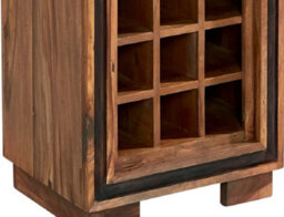 Wyld Haus New York Sheesham Wood Wine Bookcase 1 Drawer 1750mm H X 500mm W X 400mm D - thumbnail 3