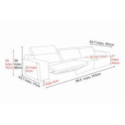 Valencia Valentina Leather Three Seats Recliner Sofa Cognac Nappa 11000 Leather Kiln-Dried Wood Adjustable Headrest - thumbnail 3