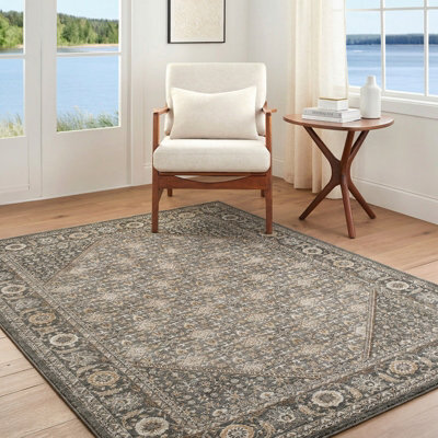 Livabliss Arda Vintage Green Blue Traditional Boho Fringe Living Room Rug 152 X 225 Cm Easy Care, Non Shedding - image 1