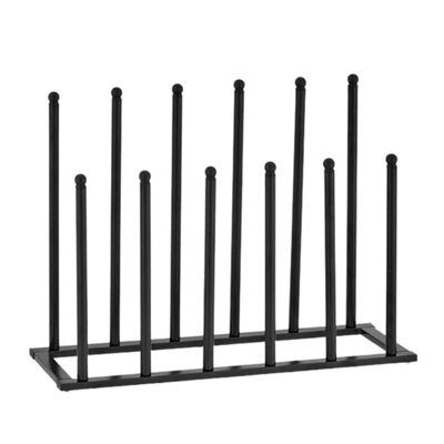 Welly Boot Rack - Metal Boot Organizer For Tall & Short Boots - Space Saving Design (Black- 6 Pair Rack) - image 1