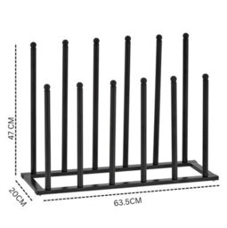 Welly Boot Rack - Metal Boot Organizer For Tall & Short Boots - Space Saving Design (Black- 6 Pair Rack) - thumbnail 5