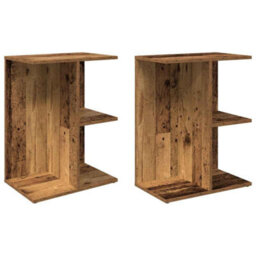 Berkfield Bedside Tables 2 Pcs Old Wood 46.5X29X61 Cm Engineered Wood - thumbnail 2