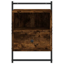 Berkfield Bedside Cabinet Wall-Mounted Smoked Oak 40X30X61 Cm Engineered Wood - thumbnail 6