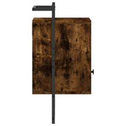 Berkfield Bedside Cabinet Wall-Mounted Smoked Oak 40X30X61 Cm Engineered Wood - thumbnail 7