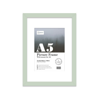 A5 Mint Green Picture Frame With Mount For A6 (10.5 X 14.8Cm - 4.1 X 5.8In) Poster, Photo, Artwork, Or Print. - image 1