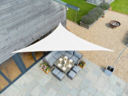 Kookaburra 2M Triangle Breathable Hdpe Polar White Garden Patio Sun Shade Sail Canopy 93.3% Uv Block With Free Rope - thumbnail 2