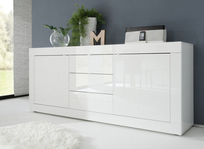 FurniComp LTD Furnicomp Selene 2 Door 3 Drawer White Gloss Sideboard - image 1