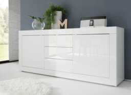 FurniComp LTD Furnicomp Selene 2 Door 3 Drawer White Gloss Sideboard - thumbnail 1