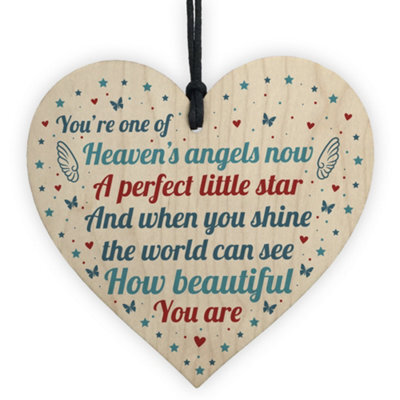 Red Ocean Baby Memorial Plaque Wooden Hanging Heart Sign Bereavement Miscarriage Stilllborn Baby Memorial Gifts For Mum Keepsake - image 1