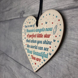 Red Ocean Baby Memorial Plaque Wooden Hanging Heart Sign Bereavement Miscarriage Stilllborn Baby Memorial Gifts For Mum Keepsake - thumbnail 7