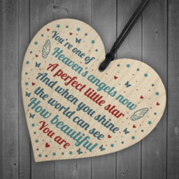 Red Ocean Baby Memorial Plaque Wooden Hanging Heart Sign Bereavement Miscarriage Stilllborn Baby Memorial Gifts For Mum Keepsake - thumbnail 6