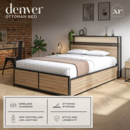 X Rocker Xr Living Denver Ottoman With App Controlled Led Lights And Wireless Charging- Double - thumbnail 2