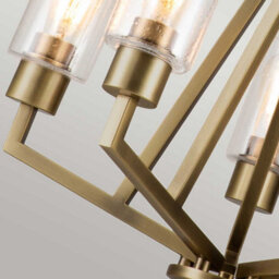 Luminosa Lighting Elstead Kichler Deryn Multi Arm Pendant Ceiling Light Natural Brass - thumbnail 5