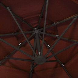 Walplus 4-Tier Garden Parasol With Aluminium Pole Terracotta 3X3 M - thumbnail 6