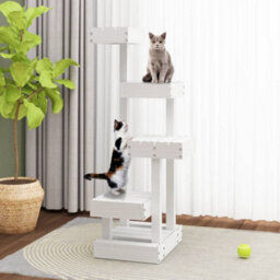 Walplus Cat Tree White 45.5X49X103 Cm Solid Wood Pine - thumbnail 4
