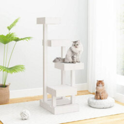Walplus Cat Tree White 45.5X49X103 Cm Solid Wood Pine - thumbnail 2