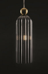Luminosa Lighting Luminosa Antic Modern Slim Pendant Ceiling Light Gold, Glass Grey Shade - thumbnail 3