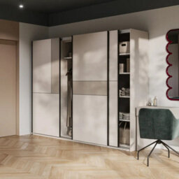Arte Cube 270Cm Sliding Door Wardrobe - Cashmere, Expansive Storage With Serene Simplicity - thumbnail 7