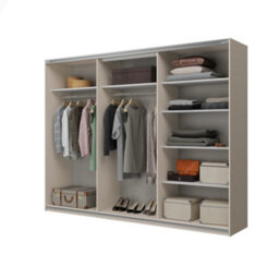 Arte Cube 270Cm Sliding Door Wardrobe - Cashmere, Expansive Storage With Serene Simplicity - thumbnail 4