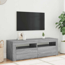 Berkfield Modern Tv Cabinet With Led Lights Grey Sonoma 120X35X40 Cm - thumbnail 2