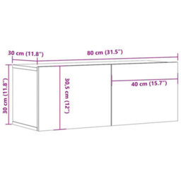 Berkfield Sturdy Tv Cabinet White 80X30X30 Cm Engineered Wood - thumbnail 9