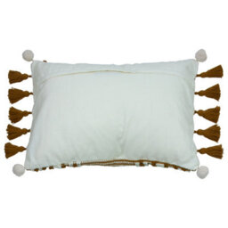 Furn. Lotta 100% Cotton Tasselled Feather Filled Cushion - thumbnail 2