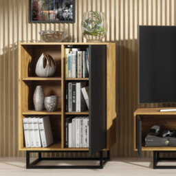 Elysian Loft Sideboard 100Cm Industrial Dark Oak & Black Matt Doors - Creative Furniture - thumbnail 7