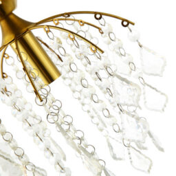 Happy Homewares Traditional Crystal Glass Waterfall Ceiling Light In Brushed Gold - thumbnail 3
