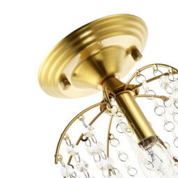 Happy Homewares Traditional Crystal Glass Waterfall Ceiling Light In Brushed Gold - thumbnail 4