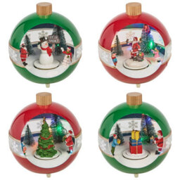Urbn-Living Urbnliving Led Illuminated Snowball Santa Christmas Winter Scene Decorations Set Of 2 - thumbnail 9