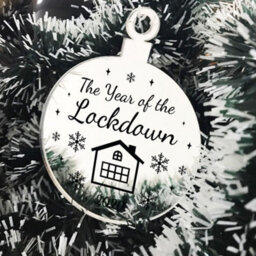 Red Ocean Year Of The Lockdown Gift Engraved Mirror Bauble Christmas Tree Decoration Family Gift