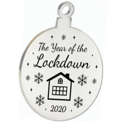 Red Ocean Year Of The Lockdown Gift Engraved Mirror Bauble Christmas Tree Decoration Family Gift - thumbnail 5
