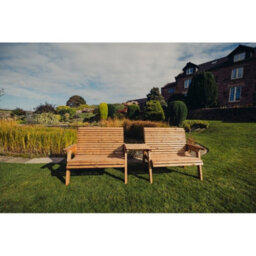 Churnet Valley Garden Furniture Ltd Valley 4 Seat Set 2X2B Straight Tray - Timber - L100 X W280 X H95 Cm - Fully Assembled - Set Of Waterproof Cushions Included - thumbnail 3