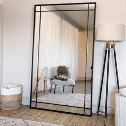 Jōbū Jobu Home - Aimi - Full Length Black Metal Rectangle Window Mirror - 200Cm X 120Cm