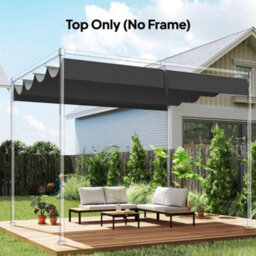 Retractable Pergola Canopy Only For 4 X 3 M Pergola Dark Grey - thumbnail 3