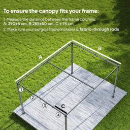 Retractable Pergola Canopy Only For 4 X 3 M Pergola Dark Grey - thumbnail 5