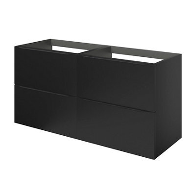 GoodHome Imandra Matt Black Wall-Mounted Bathroom Cabinet (H) 600mm (W) 1200mm - image 1