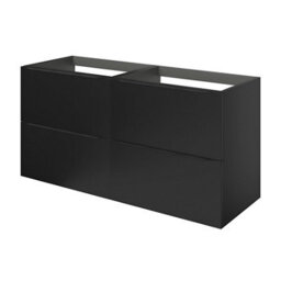 GoodHome Imandra Matt Black Wall-Mounted Bathroom Cabinet (H) 600mm (W) 1200mm - thumbnail 1