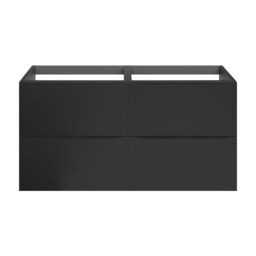 GoodHome Imandra Matt Black Wall-Mounted Bathroom Cabinet (H) 600mm (W) 1200mm - thumbnail 2